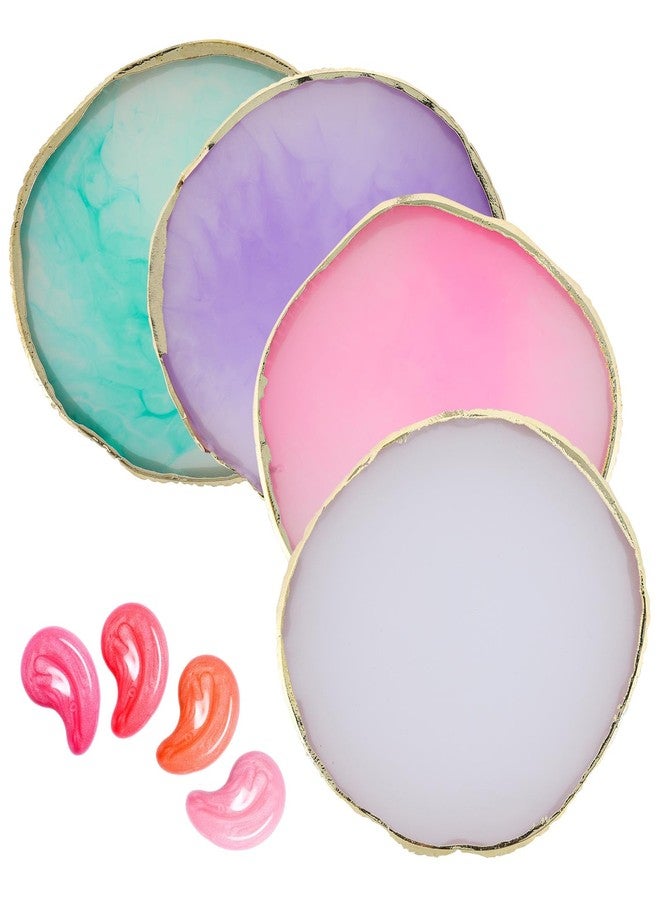 Tbestmax 4 Pack Nail Art Palette, Resin Polish Color Design Makeup Mixing Plate - 4 Colors Mini Paint Palette for Nails - Image 1